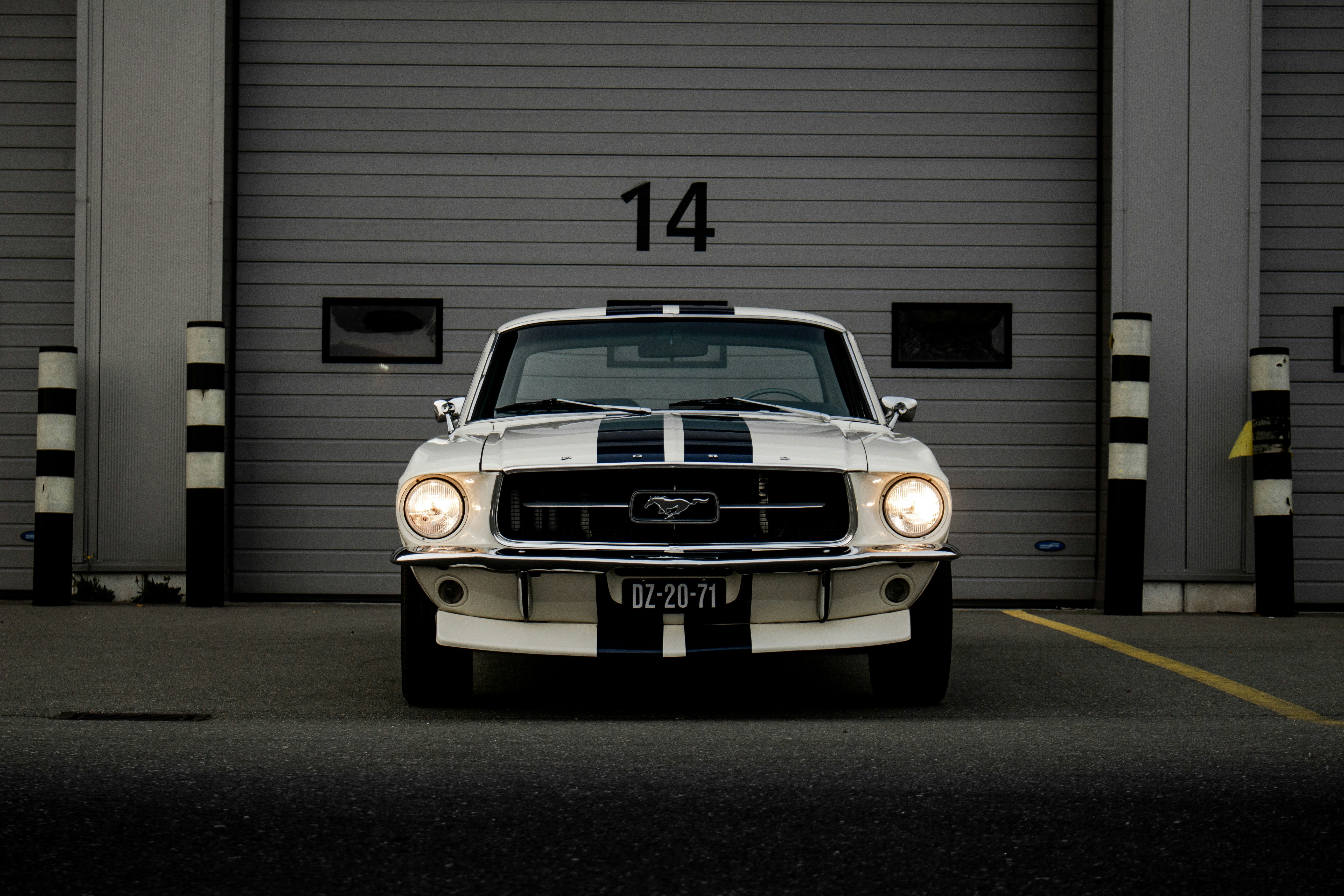 Classic Mustang with Racing Stripes